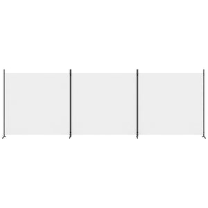 Divisorio a 3 Pannelli-Set di 3 pannelli Paravento bianco 525x180 cm in Tessuto