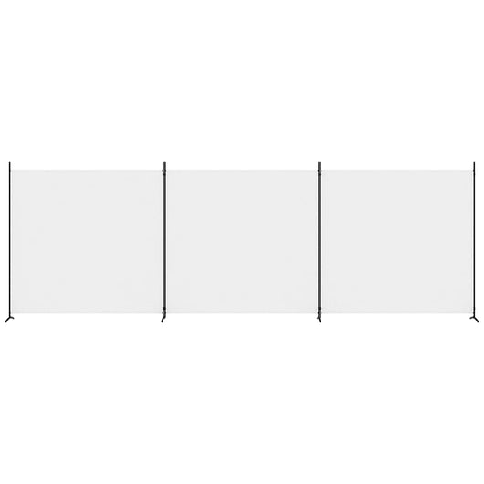 Divisorio a 3 Pannelli-Set di 3 pannelli Paravento bianco 525x180 cm in Tessuto