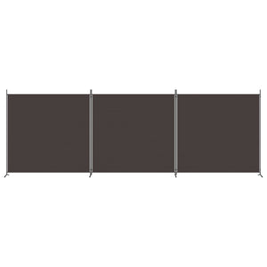 Divisorio a 3 Pannelli Marrone 525x180 cm in Tessuto 350279
