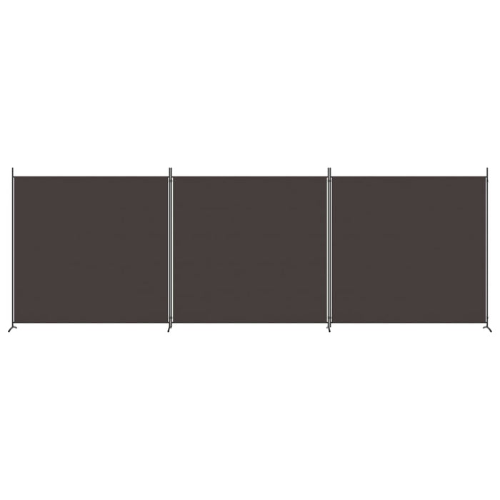 Divisorio a 3 Pannelli Marrone 525x180 cm in Tessuto 350279