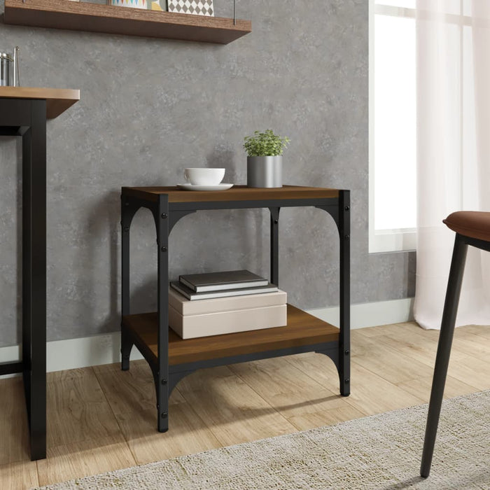 Mobile TV-Credenza per TV-Console TV Rovere Marrone 40x33x41cm Legno Multistrato e Acciaio