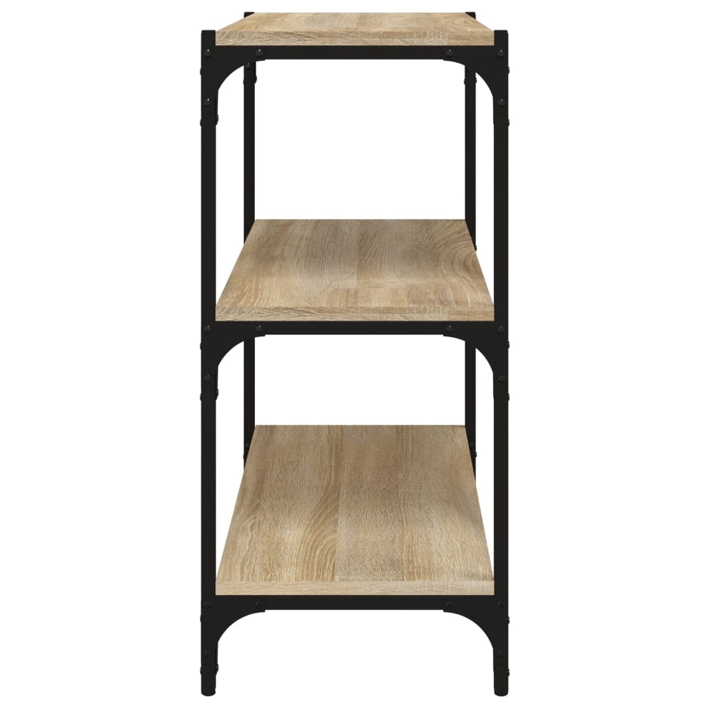 Libreria-Scaffale per Libri-Mobile di Stoccaggio Rovere Sonoma 60x33x70,5cm Legno Multistrato e Acciaio