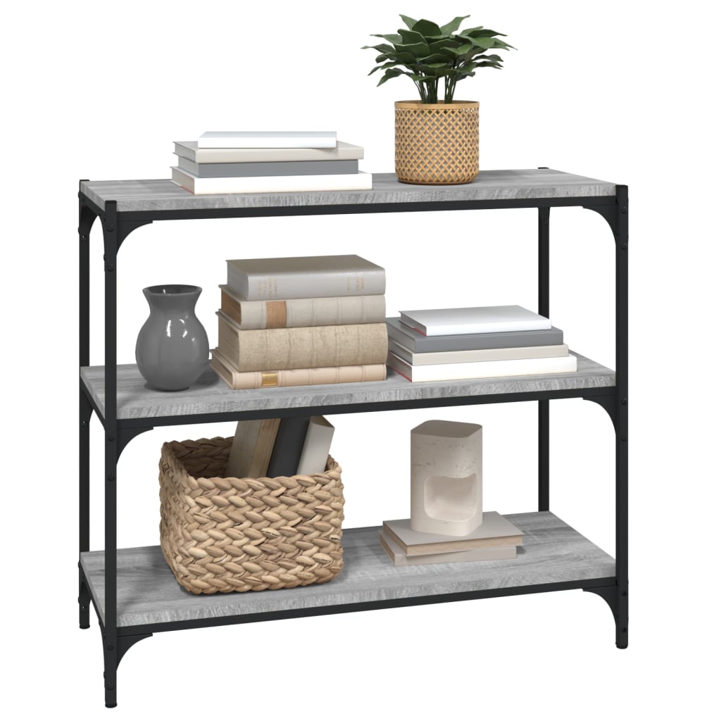 Libreria grigio sonoma 80x33x70,5cm Legno Multistrato e Acciaio 819340