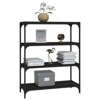 Mobile Porta Libri Nero 80x33x100cm Legno Multistrato e Acciaio 819342