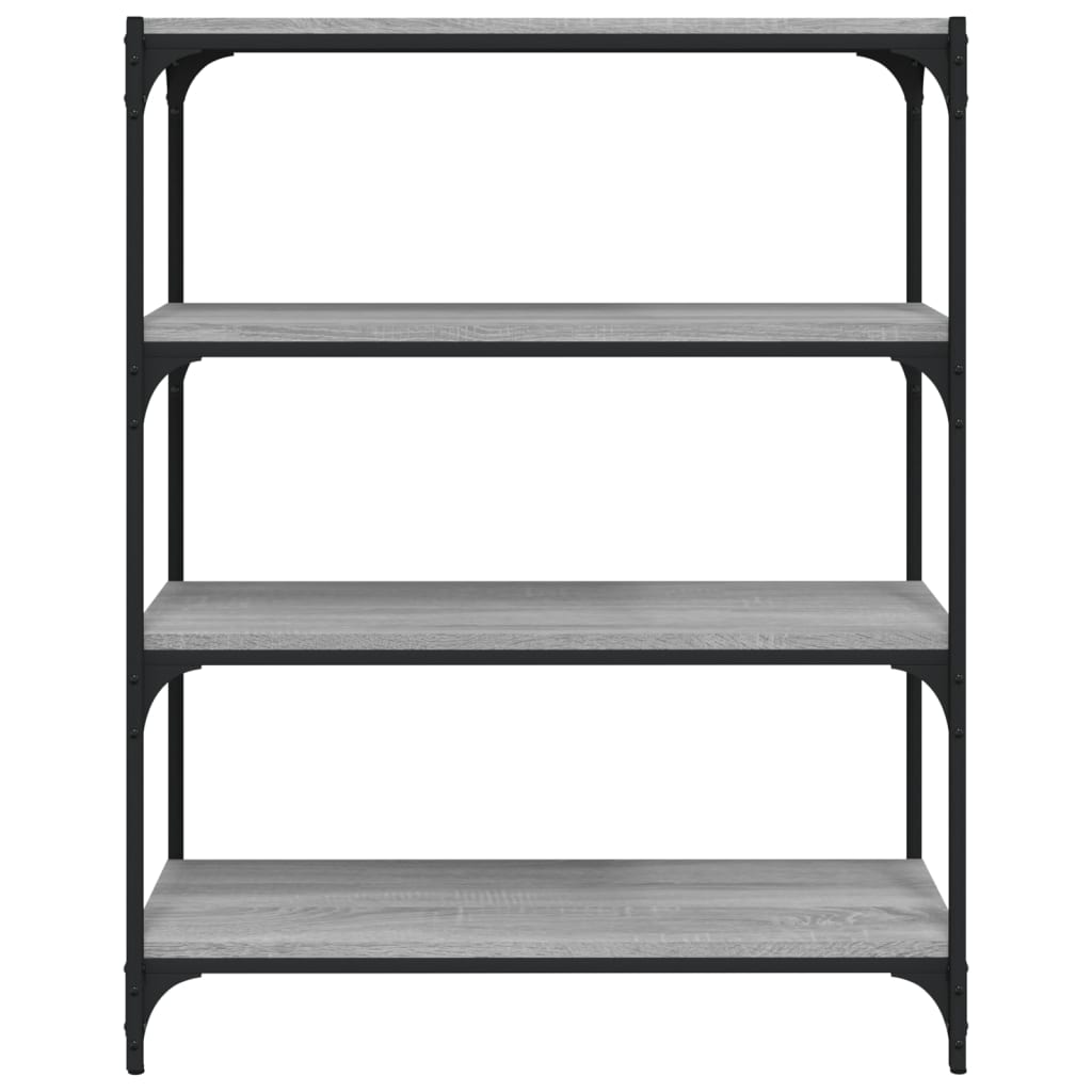 Libreria grigio sonoma 80x33x100 cm Legno Multistrato e Acciaio 819345