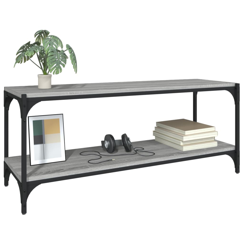 Mobile TV Grigio Sonoma 100x33x41cm Legno Multistrato e Acciaio 819350