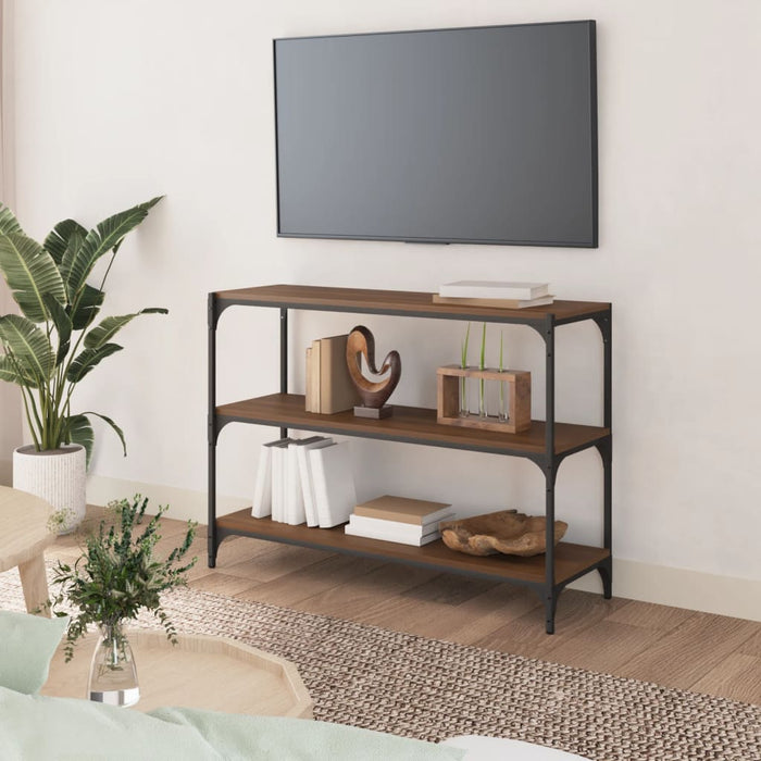 Libreria Rovere Marrone 100x33x70,5cm Legno Multistrato Acciaio 819356