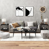 Tavolini 2pz Nero 40x40x40 cm in Legno Multistrato 819378