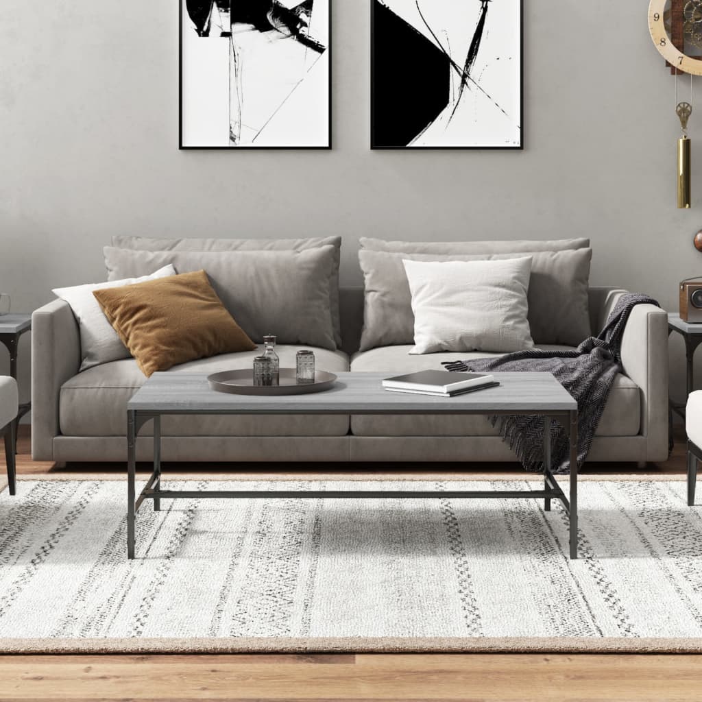 Tavolino da Salotto-Tavolino da soggiorno Grigio Sonoma 100x50x35cm Legno Multistrato
