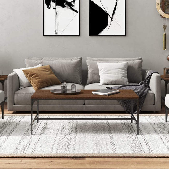 Tavolino da Salotto Rovere Marrone100x50x35cm Legno Multistrato cod mxl 17795