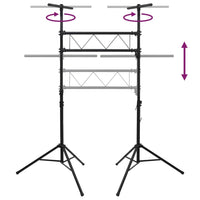 Stativo per Luci Nero 238x115x(180-300) cm Acciaio 70180