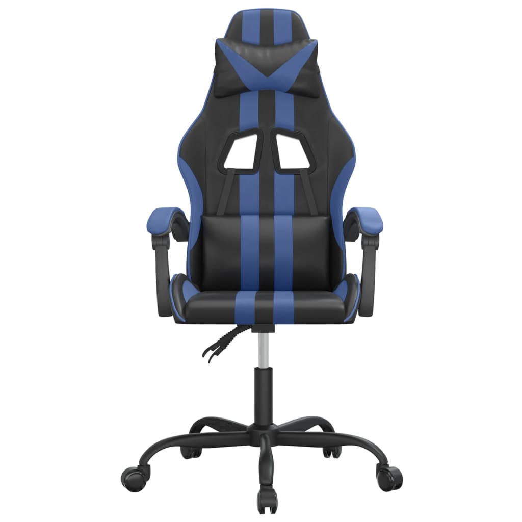 Sedia da Gaming Girevole Nero e Blu in Similpelle 349519
