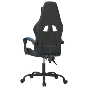 Sedia da Gaming Girevole Nero e Blu in Similpelle 349519