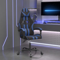 Sedia da Gaming Girevole Nero e Blu in Similpelle 349519