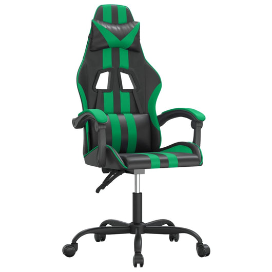Sedia da Gaming Girevole Nera e Verde in Similpelle 349522