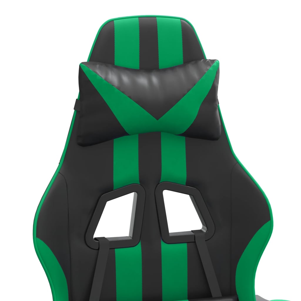Sedia da Gaming Girevole Nera e Verde in Similpelle 349522