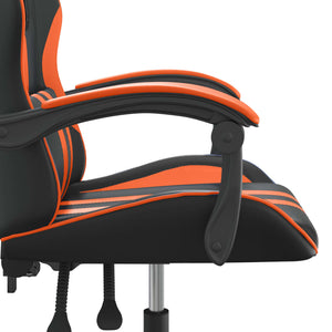 Sedia da Gaming Girevole Nero e Arancione in Similpelle 349525