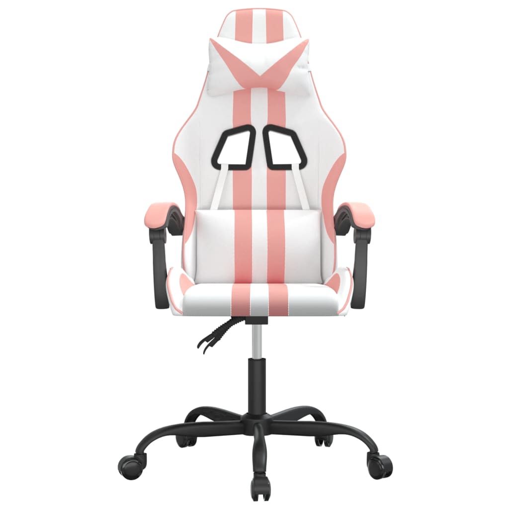 Sedia da Gaming Girevole Bianco e Rosa in Similpelle 349528