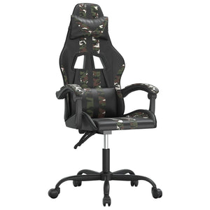 Sedia da Gaming Girevole Nero e Mimetico in Similpelle 349530