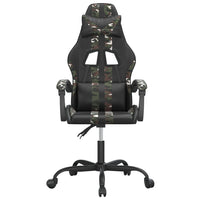Sedia da Gaming Girevole Nero e Mimetico in Similpelle 349530