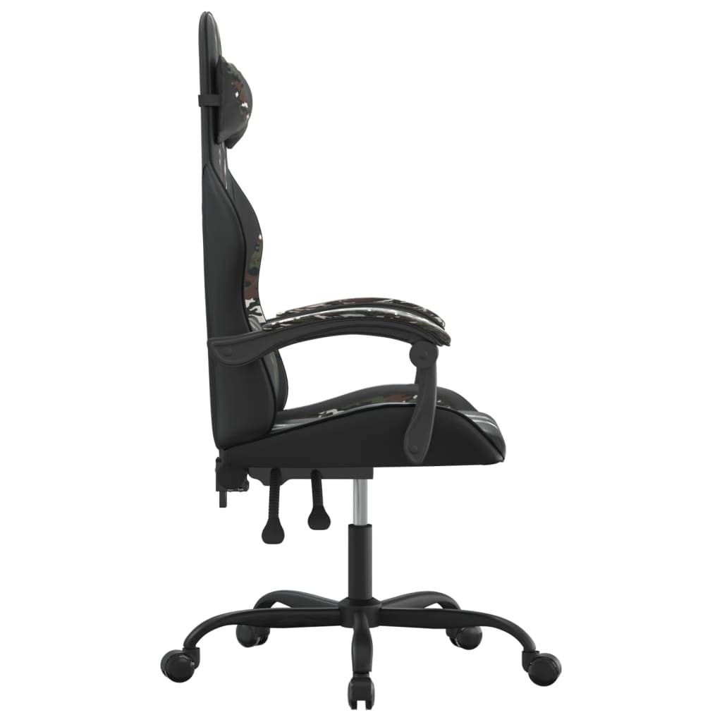 Sedia da Gaming Girevole Nero e Mimetico in Similpelle 349530