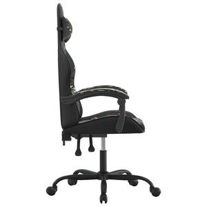 Sedia da Gaming Girevole Nero e Mimetico in Similpelle 349530