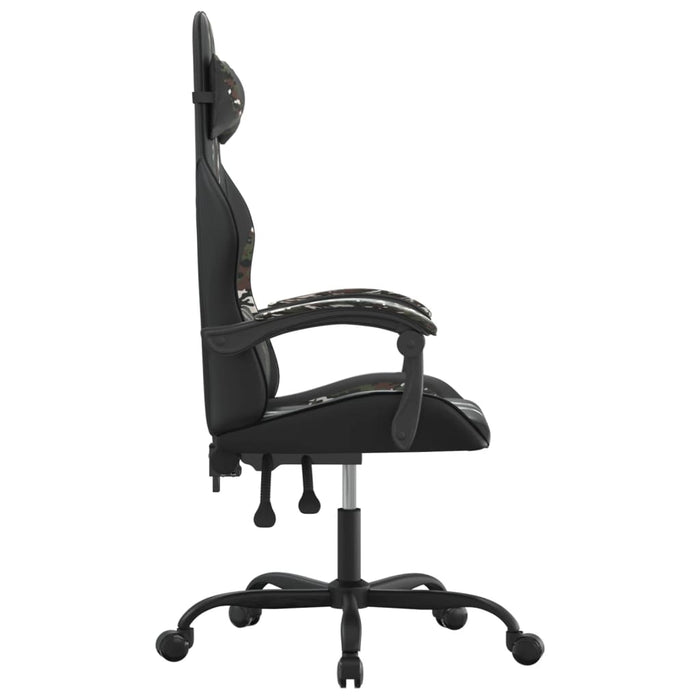 Sedia da Gaming Girevole Nero e Mimetico in Similpelle 349530