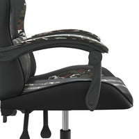 Sedia da Gaming Girevole Nero e Mimetico in Similpelle 349530