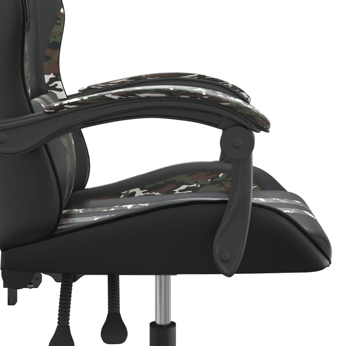 Sedia da Gaming Girevole Nero e Mimetico in Similpelle 349530