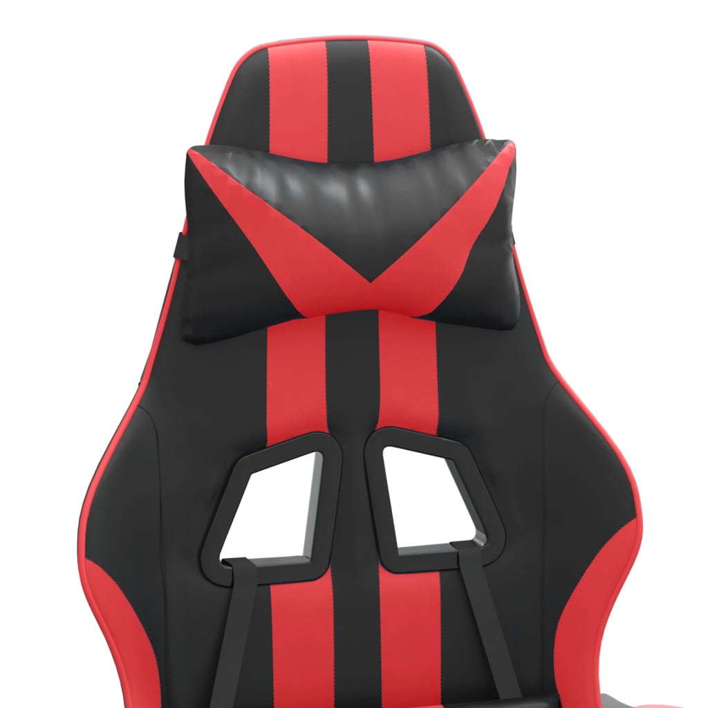 Sedia da Gaming Girevole Poggiapiedi Nero e Rosso Similpelle 349532