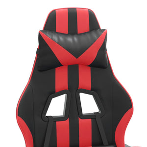 Sedia da Gaming Girevole Poggiapiedi Nero e Rosso Similpelle cod mxl 69549