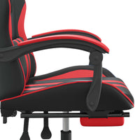Sedia da Gaming Girevole Poggiapiedi Nero e Rosso Similpelle 349532