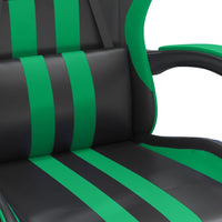 vidaXL Sedia da Gaming Girevole con Poggiapiedi Nero Verde Similpelle