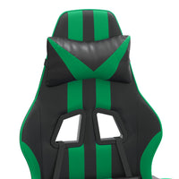 Sedia da Gaming Girevole con Poggiapiedi Nero Verde Similpelle 349534