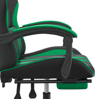 vidaXL Sedia da Gaming Girevole con Poggiapiedi Nero Verde Similpelle