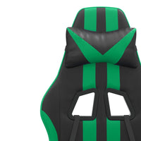 vidaXL Sedia da Gaming Girevole con Poggiapiedi Nero Verde Similpelle