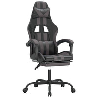 Sedia da Gaming Girevole Poggiapiedi Nero e Grigio Similpelle 349535