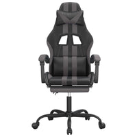 Sedia da Gaming Girevole Poggiapiedi Nero e Grigio Similpelle 349535