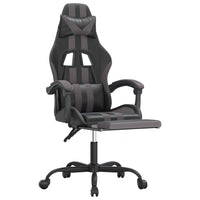 Sedia da Gaming Girevole Poggiapiedi Nero e Grigio Similpelle 349535