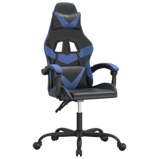 Sedia da Gaming Girevole Nero e Blu in Similpelle 349543