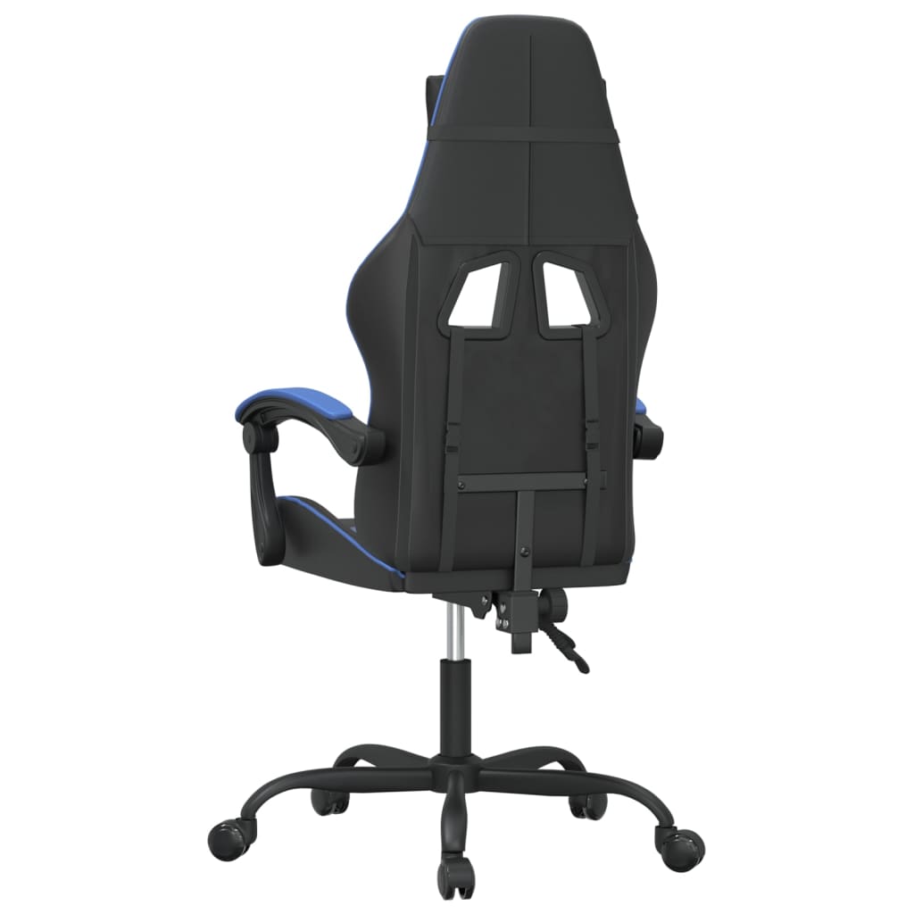vidaXL Sedia da Gaming Girevole Nero e Blu in Similpelle