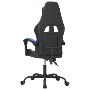 vidaXL Sedia da Gaming Girevole Nero e Blu in Similpelle