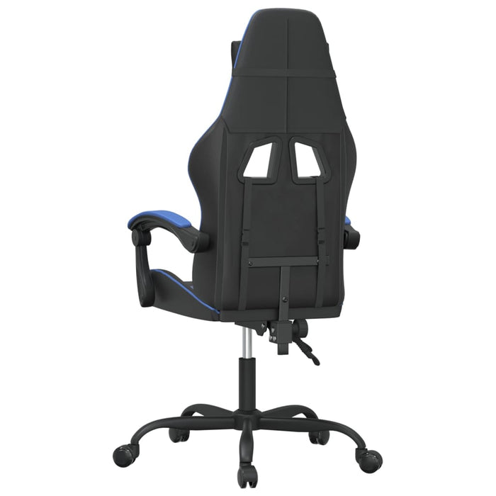 vidaXL Sedia da Gaming Girevole Nero e Blu in Similpelle