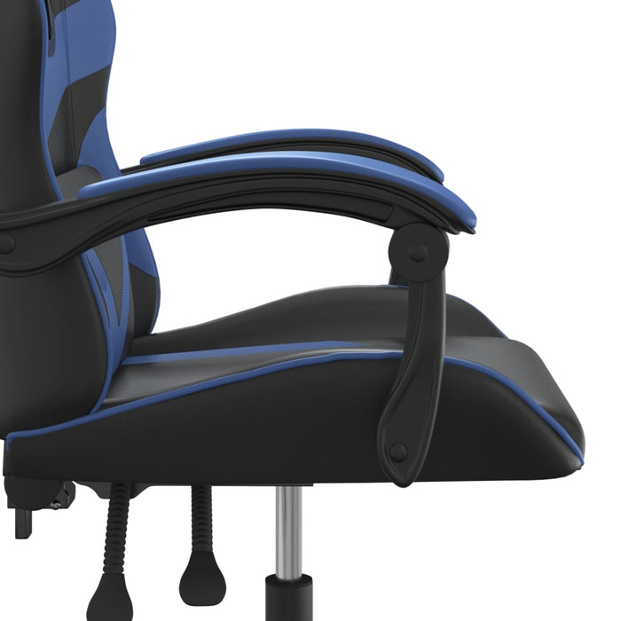 vidaXL Sedia da Gaming Girevole Nero e Blu in Similpelle