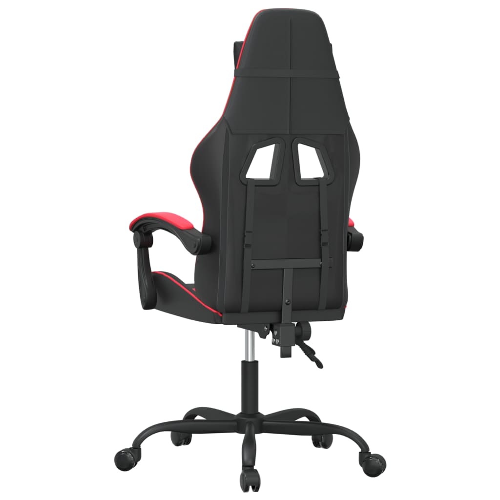 Sedia da Gaming Girevole Nera e Rossa in Similpelle 349544