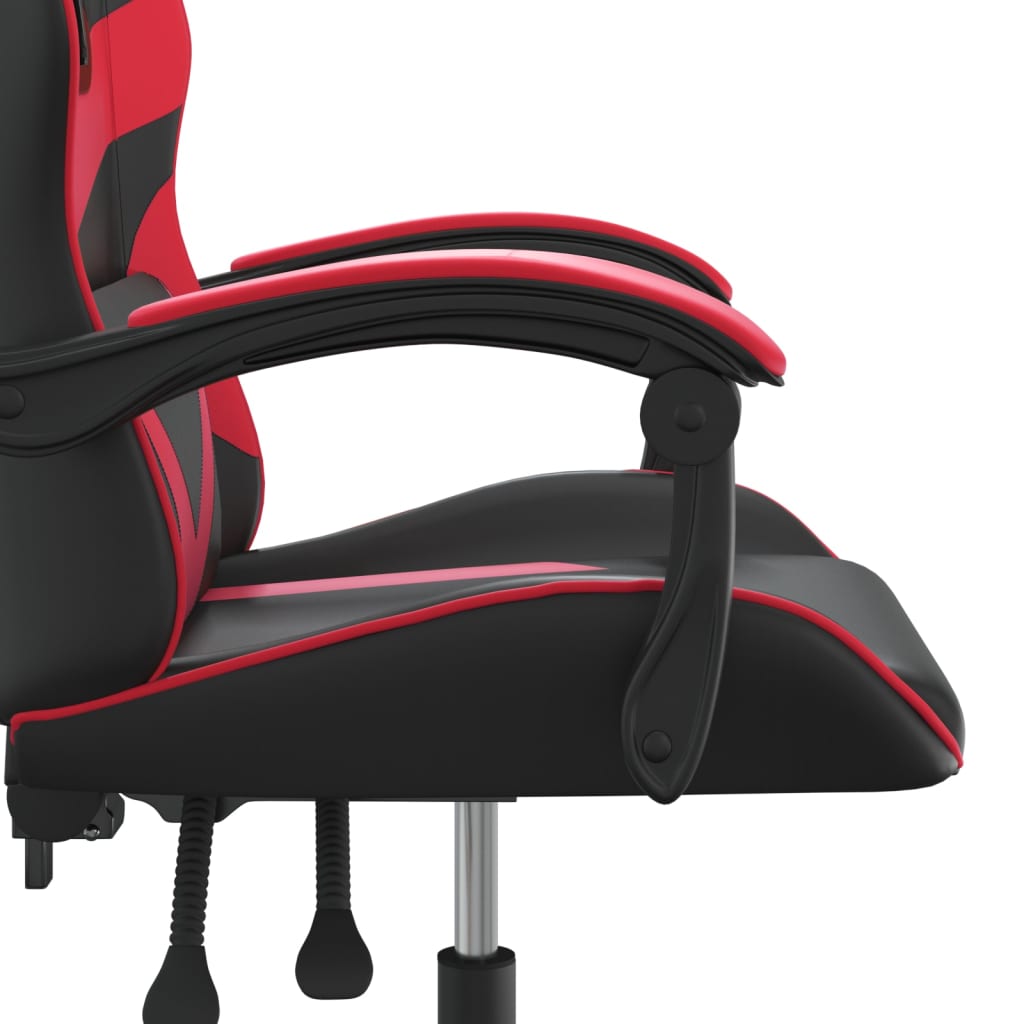 Sedia da Gaming Girevole Nera e Rossa in Similpelle 349544