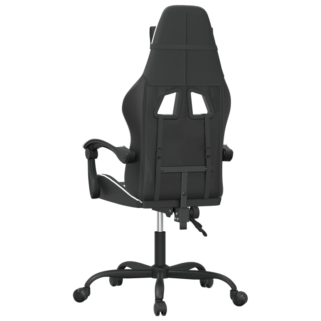 Sedia da Gaming Girevole Nero e Bianco in Similpelle 349548