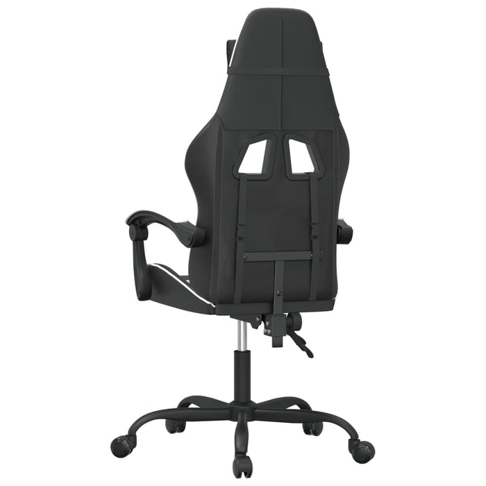 Sedia da Gaming Girevole Nero e Bianco in Similpelle 349548
