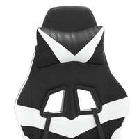 vidaXL Sedia da Gaming Girevole Nero e Bianco in Similpelle