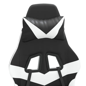Sedia da Gaming Girevole Nero e Bianco in Similpelle 349548